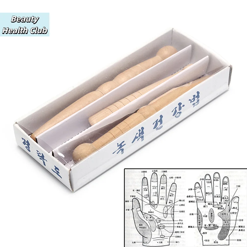 

【3PCS Wooden Foot Body Massage Stick Relieve Muscle Relaxing Tool Massager】