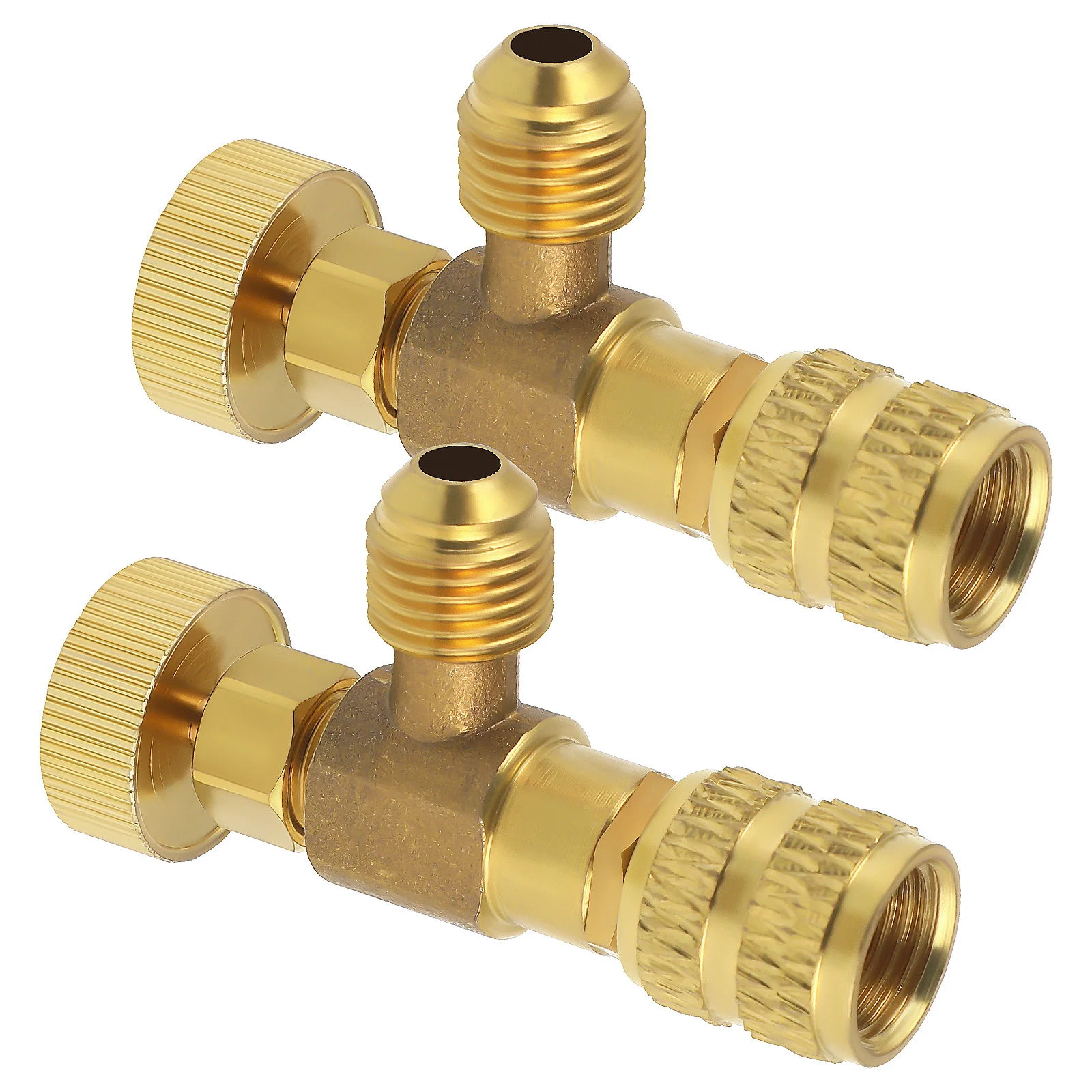 2 قطعة صمام أمان تكييف الهواء النحاس R410 المبردات شحن حشو اقتران صمامات المنزل التيار المتناوب لا تسرب التحكم الدقيق