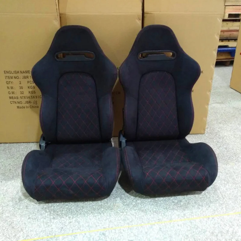 

Модифицированный автомобильный симулятор, двухдорожечное регулируемое черное замшевое гоночное сиденье