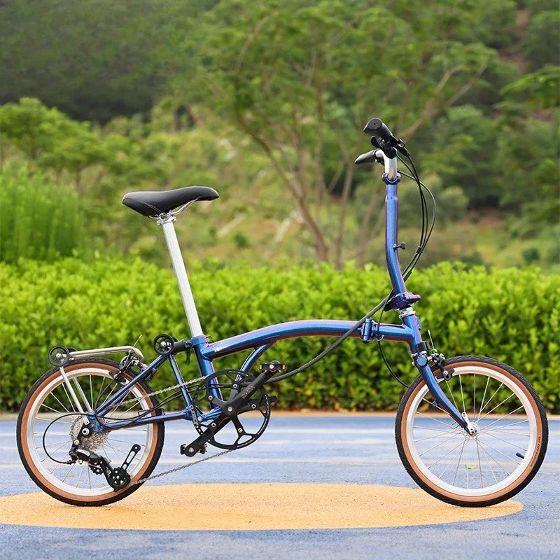 16-Inch, aluminum-combined ultralight, portable, 8-speed national cloth, variable-speed adult folding bicycle