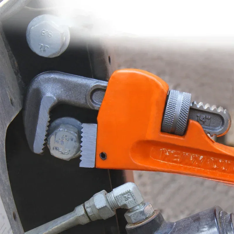 1 Piece Heavy-Duty Straight Pipe Wrench 8/10/12/14 Inch Adjustable Installation Pipe Wrench Universal Large Opening Manual Tool