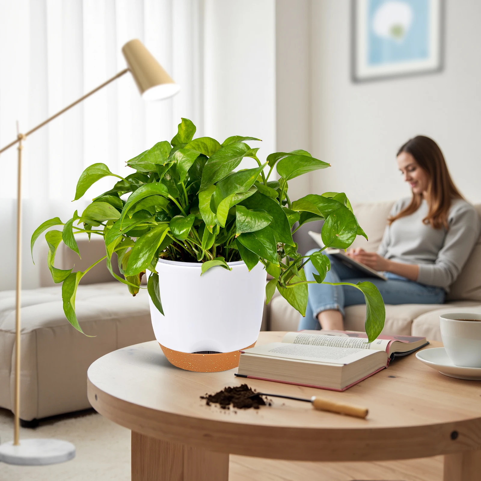 2 قطعة أواني الأوركيد مع ثقوب لإعادة بوت اناء للزهور البلاستيك وعاء الأوركيد الداخلي زارع الأوركيد وعاء النبات سقي الذاتي مع حقن #4