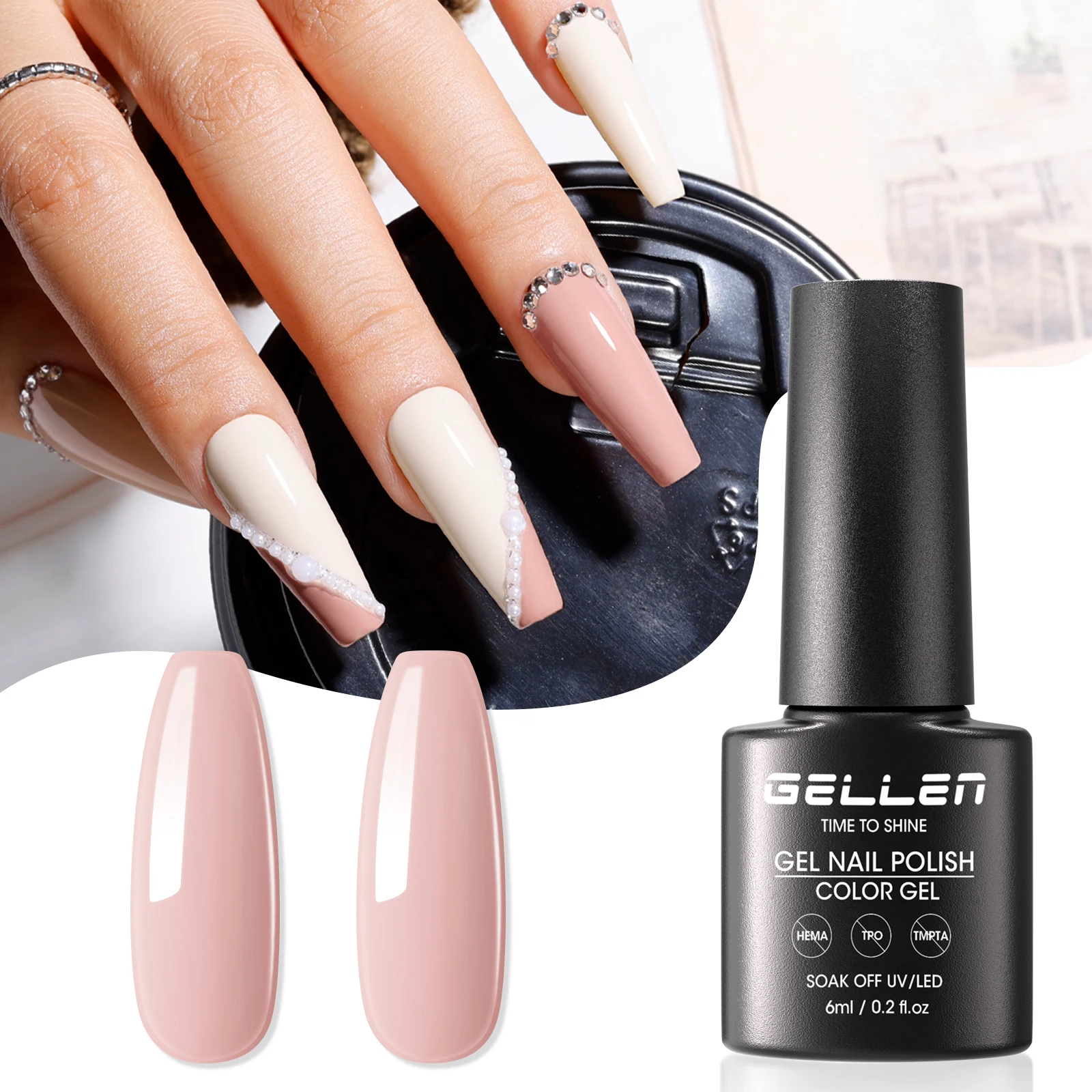 GELLEN Nude Beige Roze Gel Nag - Uv Lamp Nail Resin recensie en prijs