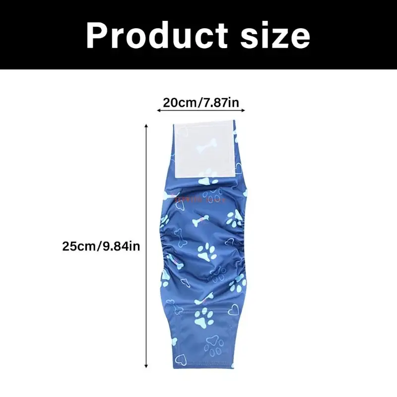 U50F ملابس داخلية قابلة للغسل للحيوانات الأليفة تصميم قابل لإعادة الاستخدام قماش قابل للتنفس حزام خصر مضاد للانزلاق للكلاب