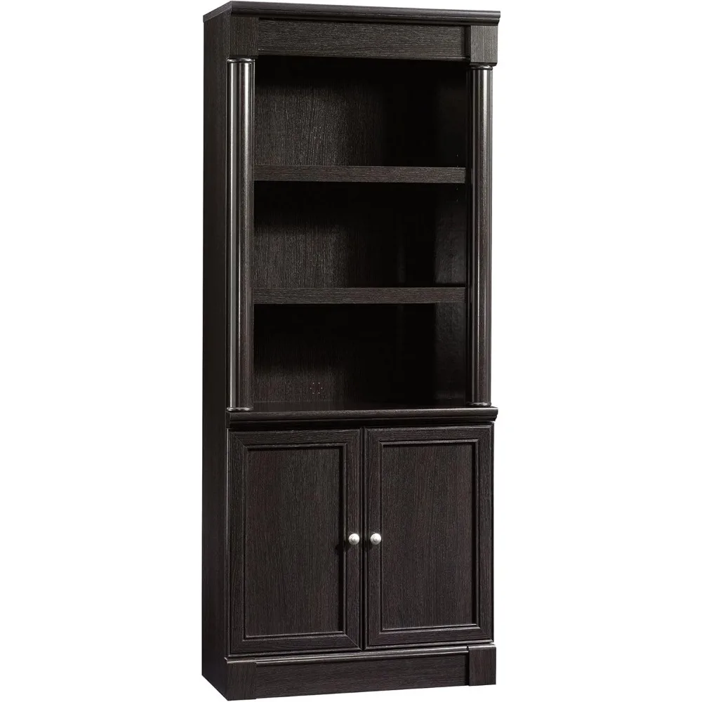 

Palladia Collection Library Doors and Bookshelf, Dimensions: 29.37" Length x 13.90" Width x 71.85" Height, Wind Oak Finish