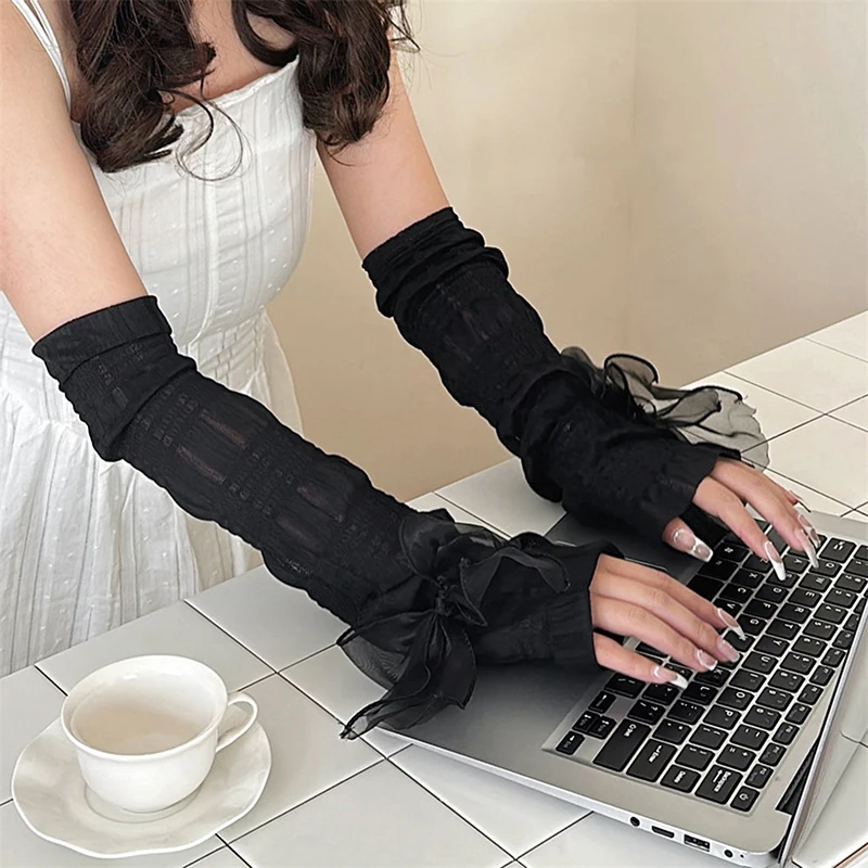 1 par lindo dulce verano protección solar manga larga para brazo ciclismo al aire libre conducción delgada transpirable protector solar manga para brazo regalos