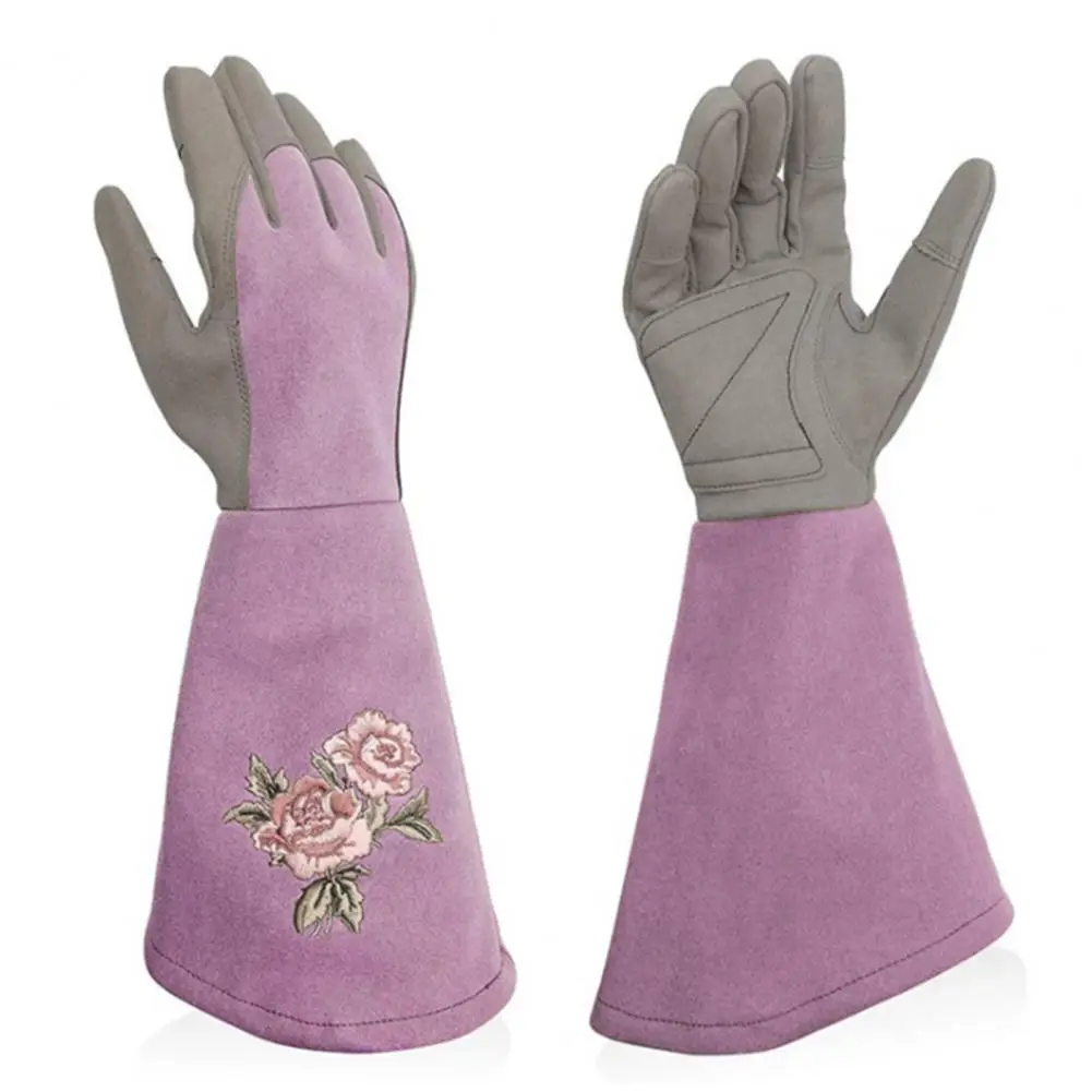 Long Rose Pruning Garden Gloves Anti-scratch Faux Leather Protective Gloves Fruit picking Shrub Pruning Trimming Hand Protector