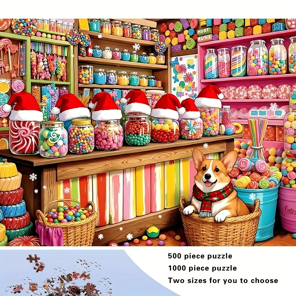 500/1000 قطعة لغز للكبار، جودة عالية، لعبة عائلية ممتعة ومريحة، مثالية لأعياد الميلاد وعيد الميلاد والهالوين والهدايا، الأفضل