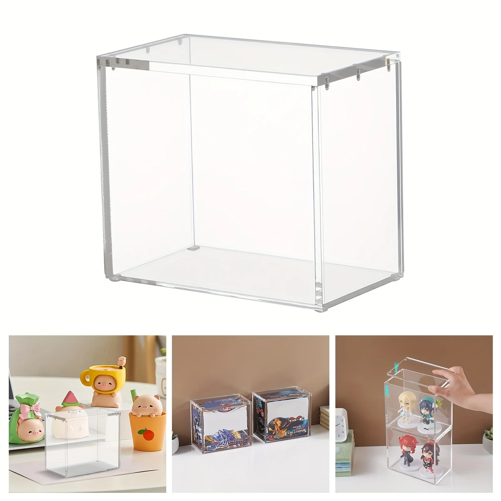 

Acrylic Card Storage Box-Clear Multi-Compartment Trading Card Organizer for Collectibles,DIY Arts & Crafts,Displaying Figures