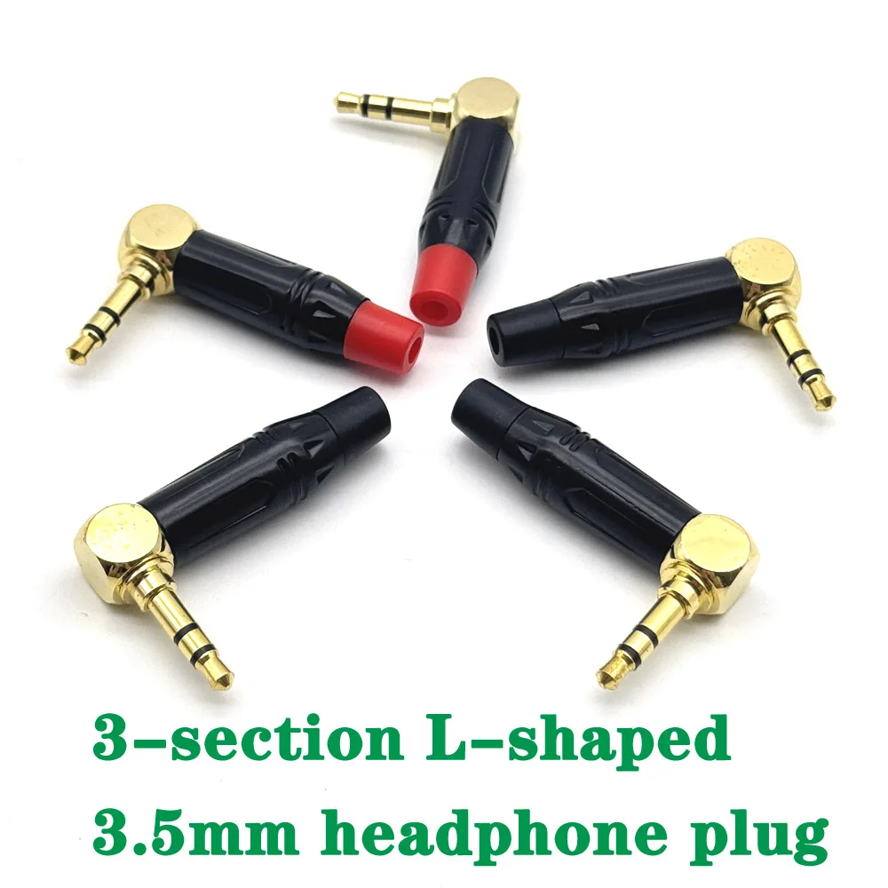 3.5mm Male 90 Degree Turn Headphone Microphone Audio Suitable Suitable 3-section L-shaped Connector headphone audio Adapter