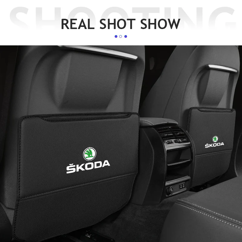 Car Seat Anti-Kick Pad Back Anti-Dirt Protector Cover For Skoda Fabia Yeti Octavia Rapid Kodiaq Kamiq Karoq Scala Enyaq Superb