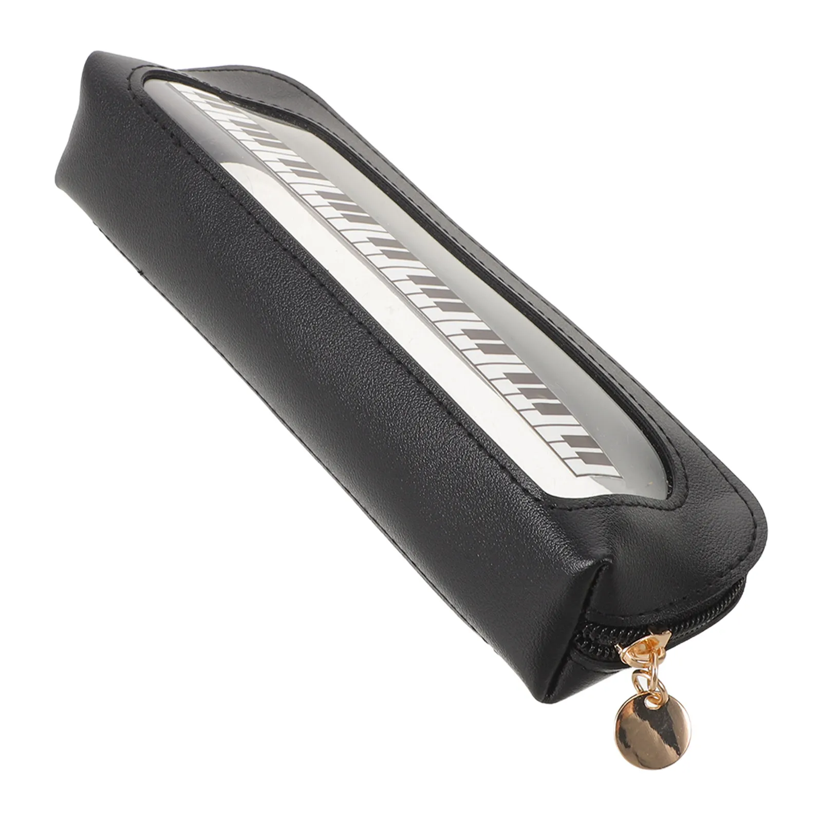 

PVC Transparent Student Pencil Case Piano Keyboard Style Music Pencil Pouch for School Office Stationery Storage Desk Organizer