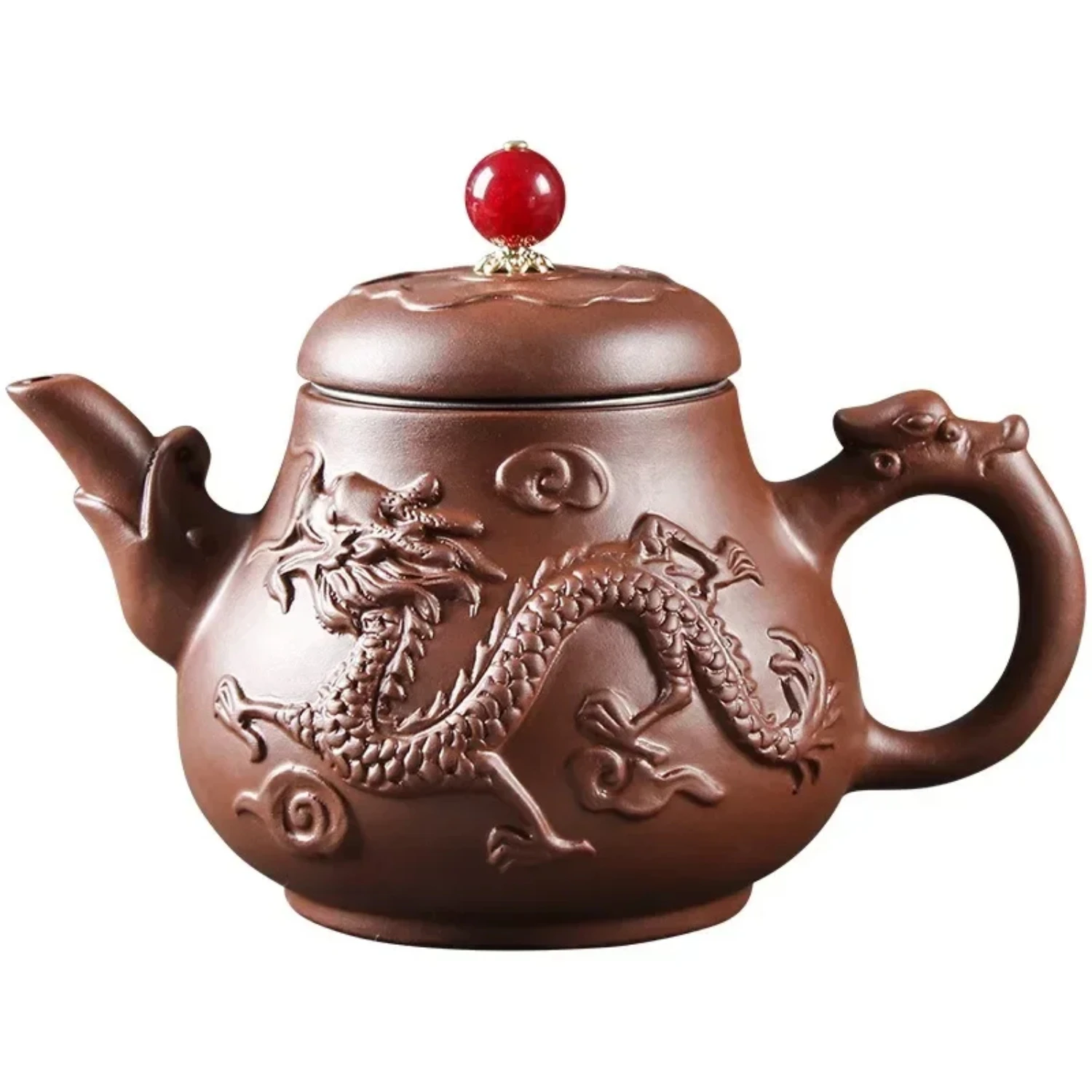 Authentic Yixing Dragon Pattern Purple Clay Tea Pot Original Mine Handmade Teapot Tea   400ml