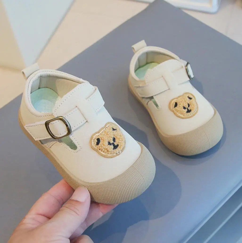 Toddler Infant Baby Shoes Size 21-32 Boys Girls Cartoon Breathable Low-top Casual Leather Shoes Unisex First Walkers Sneakers