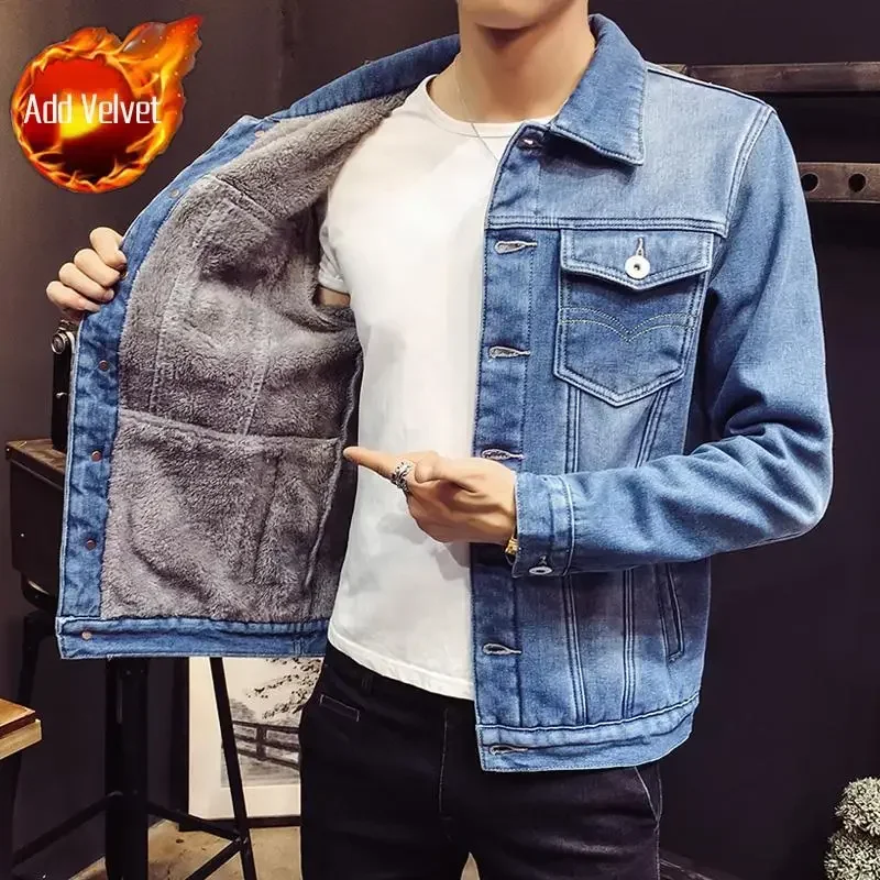 shangkaka Herren Jeansmantel Schwarz 4