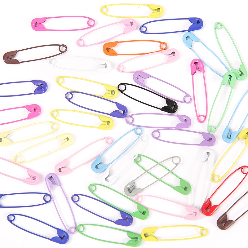 100pcs 30mm Multi-Colors Mixed Colorful Safety Pins Brooch DIY Sewing Tools Accessory Metal Needles Apparel Accessories