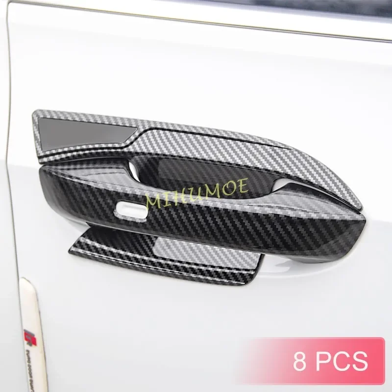 For 2020-2022 VW Golf MK8 Exterior Door Handle Cover Trims Accessories Carbon Fiber