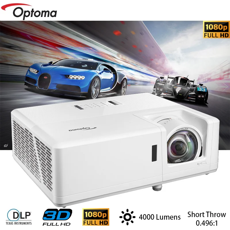 Optoma GT1090HDR Short Throw Laser Projector 1080p 4000 Lumens 4K Projector Full HD Smart Video Proyector 3D