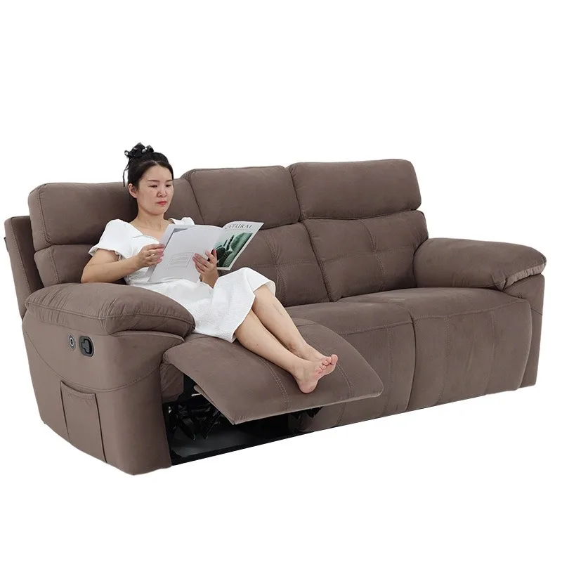 

Backrest first-class space capsule three-person straight sofa electric function reclining and sleeping