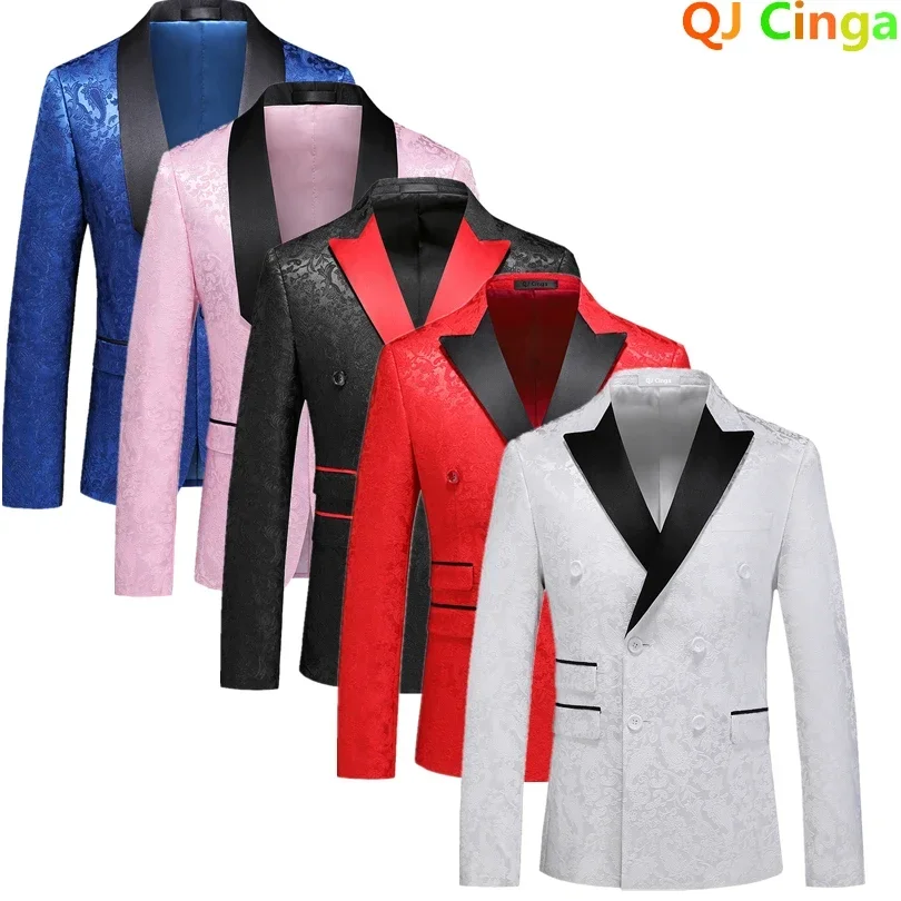 Blue Men's Suit Coat, Wedding Party Dress Coat, Men Red Black Menteau Fashionable Slim Version Blazer Jacket, Asian size M-6XL