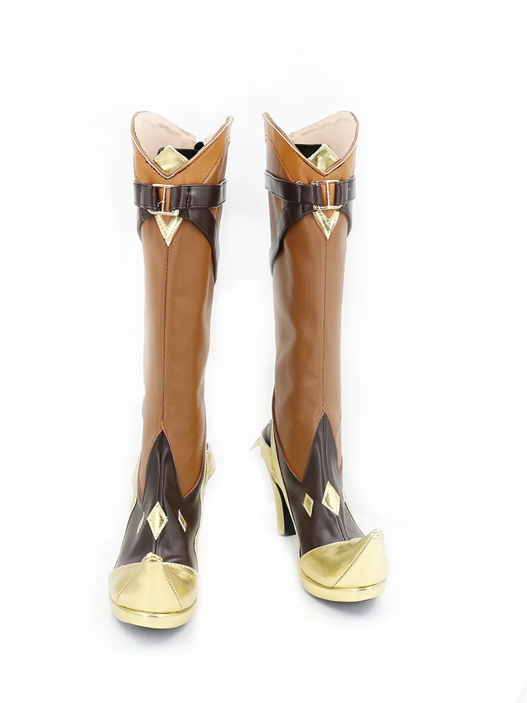 Chaussures de Cosplay Genshin Impact MMD Wind Hunter, Bottes de Mode Anime Marron, pour Homme et Femme