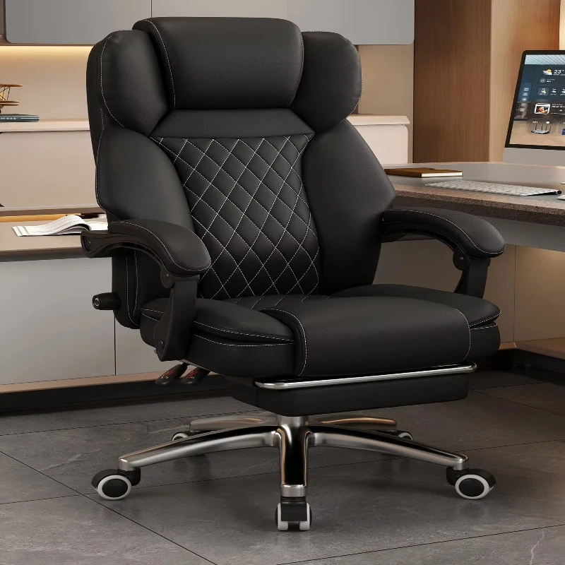 

Leather Boss Chair, Office Chair, Home Comfort Long Sit Ergonomic Back Sofa, Office Chair