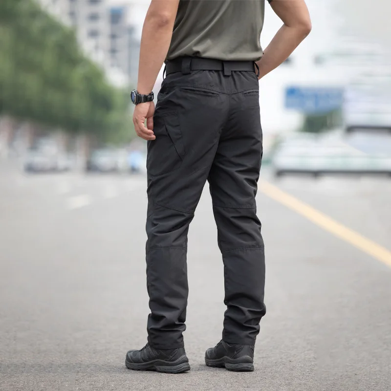 Herren Rip-Stop Taktische Cargohose mit mehreren Reißverschlusstaschen, verschleißfeste gerade Arbeitshose, Outdoor-Wanderhose, Taktikhose – Detail 16