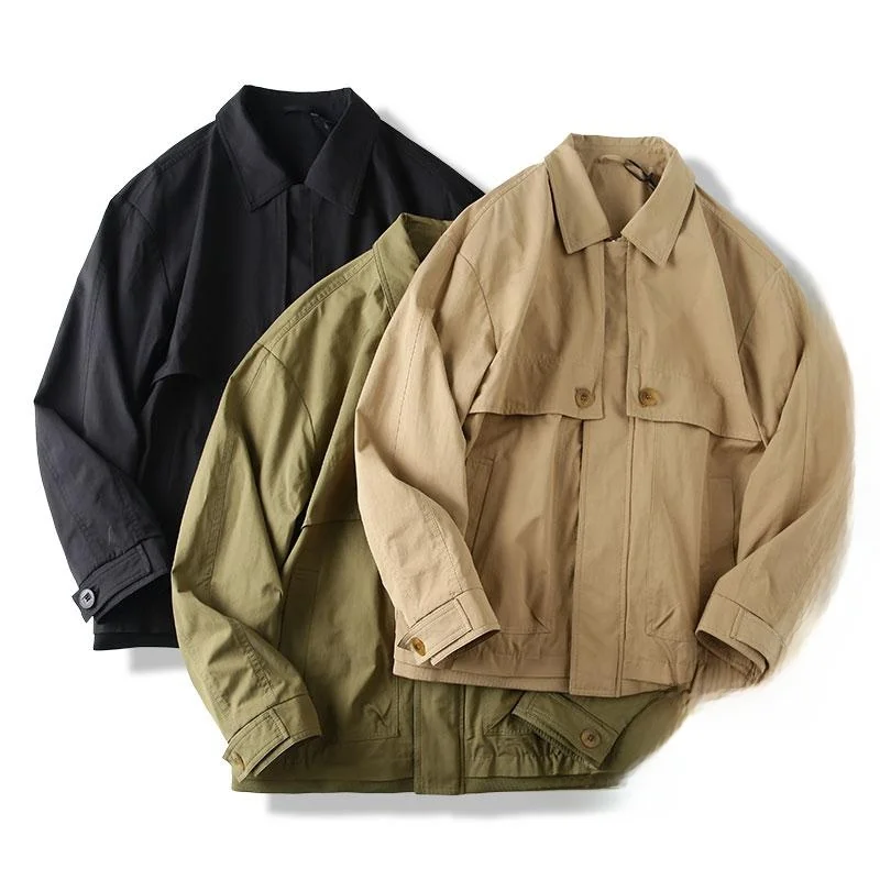 

Мужская куртка NIAOXI в стиле ретро: свободный крой, повседневный воротник, модная новинка весны, городской стиль, длинный рукав