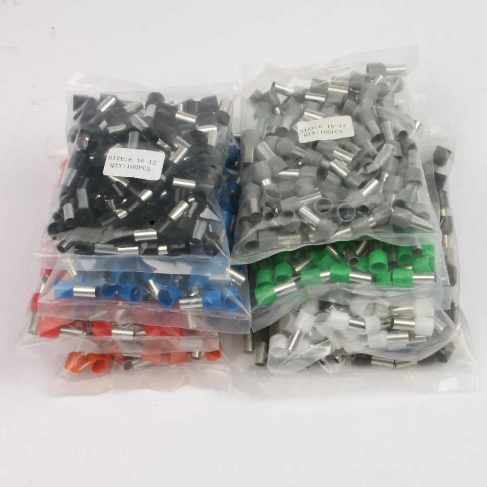 Filo di connessione 100 pz Connettore isolato Terminale a crimpare Terminator pressato a freddo terminali isolati VE0508 7508 1008 1508 2508 4009