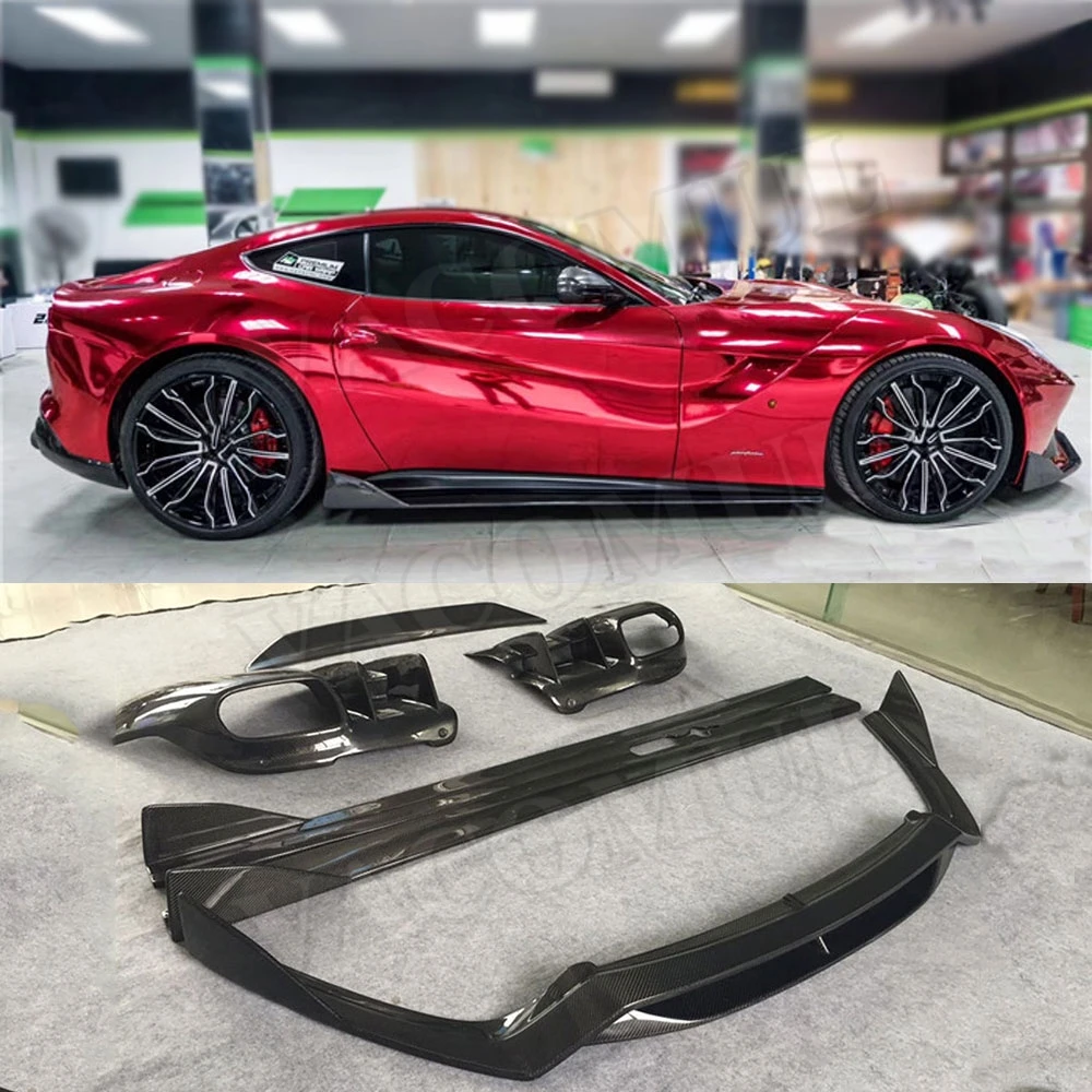 Carbon Fiber Front Lip Spoiler Side Skirts Aprons Rear Lip Diffuser Spoiler Body kit for Ferrari F12 Berlinetta 2013-2016