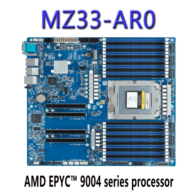 For Gigabyte MZ33-AR0 (rev.1.0) Motherboard AMD EPYC 9004 Series Processor 12-Channel RDIMM DDR5 Tested Well bofore Shipping