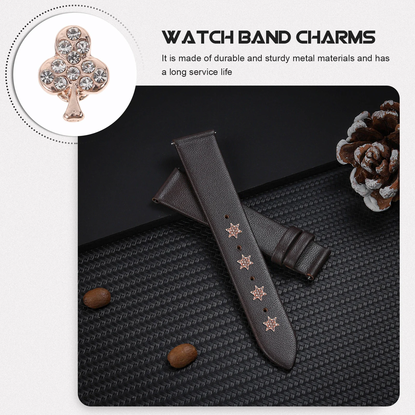 

3Pcs Silicone Band Charms Refined Metal Studs for Watch Band Long Service Life Comfortable Secure Fit Stylish Personalized