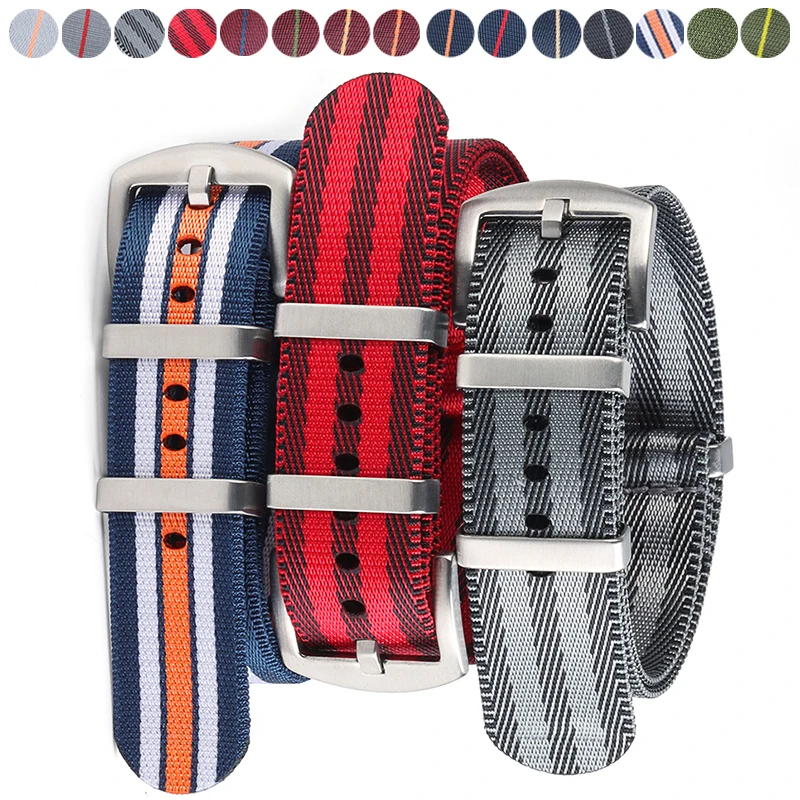 Premium Military Nylon Seatbelt Bracelet for Omega Seamaster 007 Fabric Canvas Strap Watch Band for Seiko Men Women 18/20/22mm