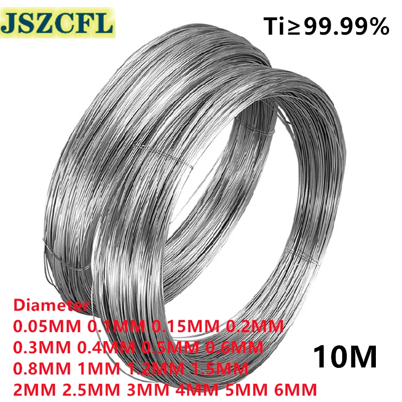 5-10 Meter 99.99% Pure titanium wire 0.05/0.1/0.15/0.2/0.3/0.4/0.5/0.6/0.8/0.9/1/1.2/1.5/2/2.5/3/4/5/6MM TA1 Titanium Rod/Wire