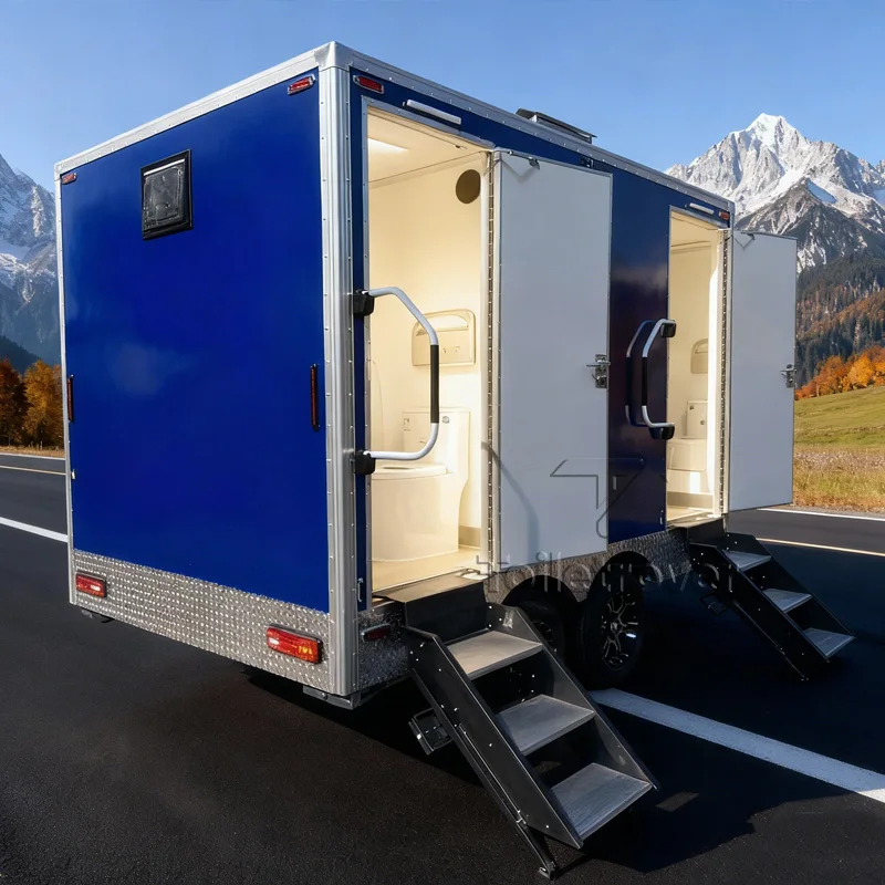 Portable Restrooms Trailer Luxury Mobile Caravan Camper Van Toilet and Shower Trailer Price Luxury Outdoor Portable Bathroom