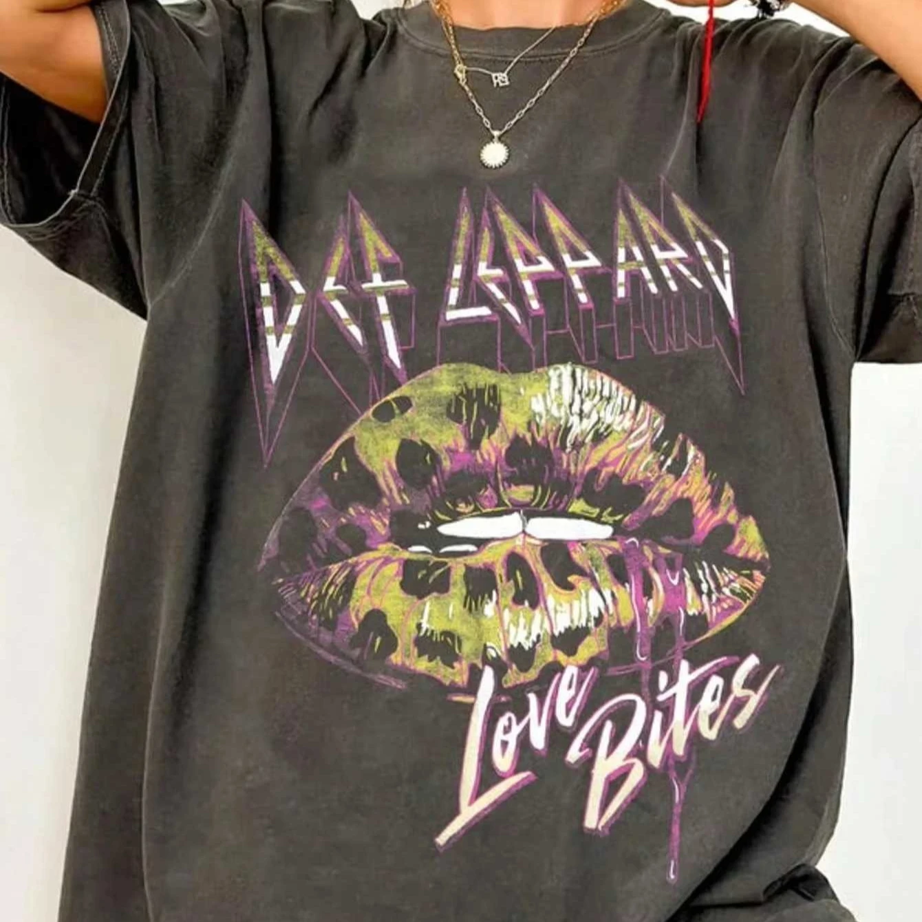 Camiseta Holgada de Algodón con Estampado de la Banda Def Leppard, Estilo Vintage, para Hombre y Mujer, Regalo de Música Rock, Estilo Casual Harajuku, Top de Manga Corta para Verano