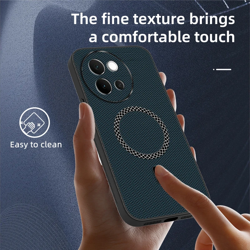 Biruiqu VIVO V40 Lite New Ultra-thin Magnetic Leather Shock-absorbing Protective Phone Case view 6