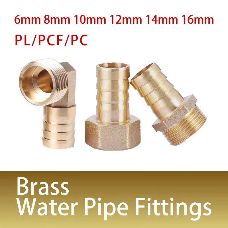 

Brass Water Pipe Fittings - Pagoda Connectors, Hose Barb 6mm 8mm 10mm 12mm 14mm 16mm, BSP Thread 1/8'' 1/4'' 3/8'' 1/2''