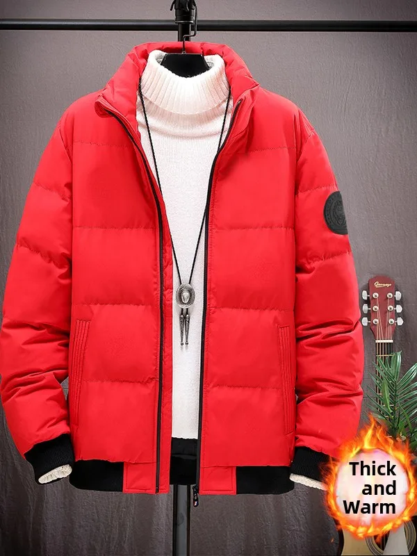 

Модная утепленная хлопковая куртка с капюшоном для мужчин, новая зимняя модель в корейском стиле, молодежное повседневное пальто с длинными рукавами, цветное