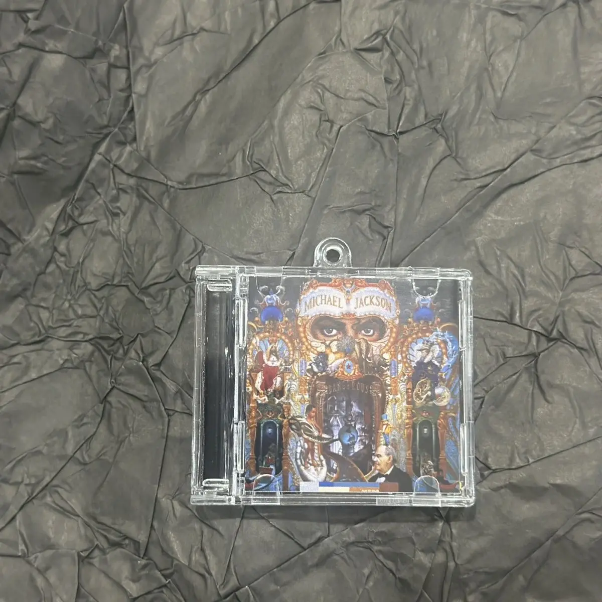 High-Quality Acrylic Michael Jackson Keychain - Mini CD Album Charm, Tap-To-Play Music, Fan Collectible Gift