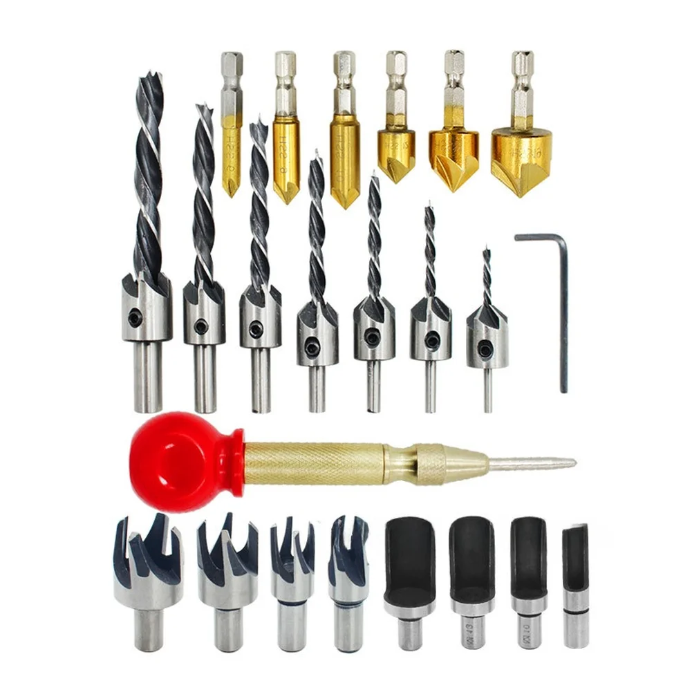 

Набор ступенчатых сверл с шестигранным хвостовиком и титановым покрытием, зенковка для деревообработки, набор инструментов для дырокола
