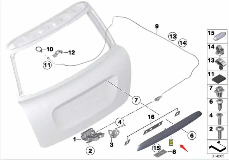 Klamka tylnej klapy bagażnika do Mini Cooper R55 R56 R57 R58 R59 09-15