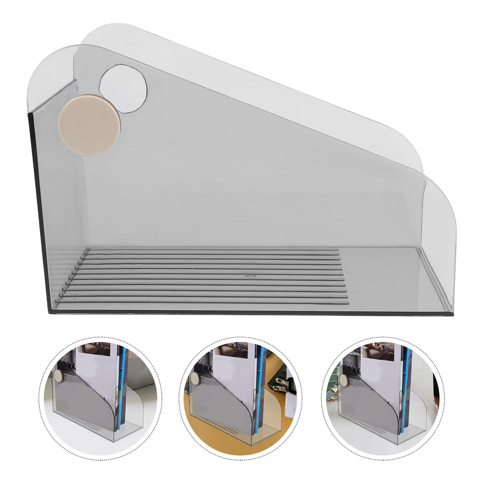 

File Document Box Book Storage Rack Plastic File Holder Construction Wipes Clean Creative Desktop Design Magazine