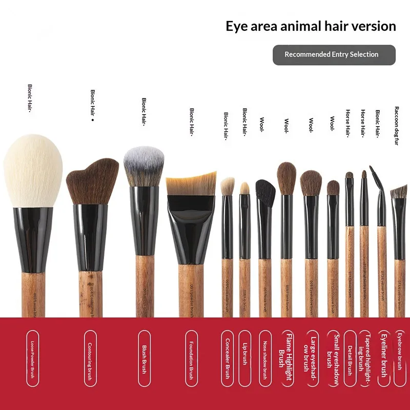 14本プロフェッショナルメイクブラシセット、ファンデーション、輪郭、チーク、アイシャドウ用の合成木製ハンドルブラシ、化粧ツールセット