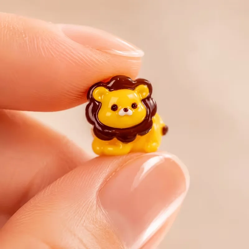 4/8pcs Mini Resin Lion Miniatures, Cute Animal Figurines Fairy Garden Accessories for Micro Landscape