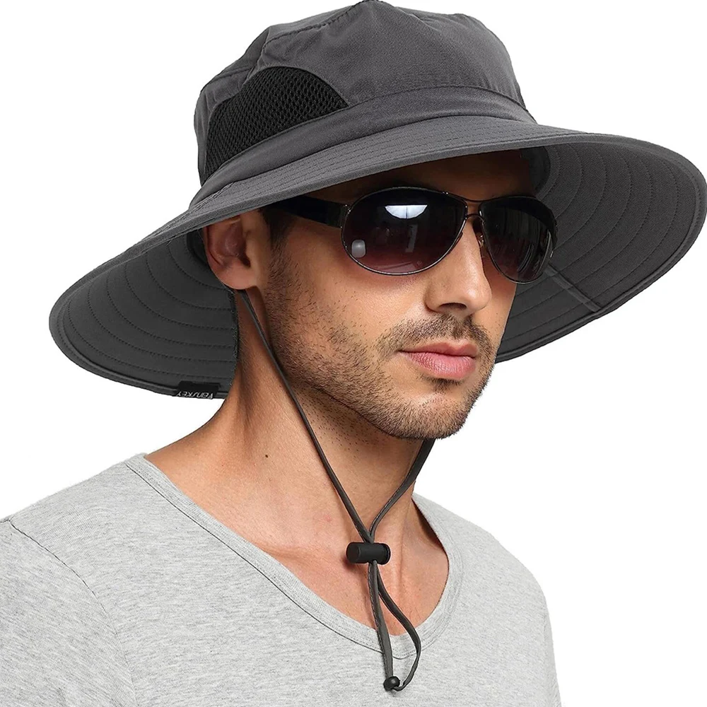 Fishing Cap Sun Hat for Men/Women Adjustable Wide Brim Bucket Hat Foldable Hat for Fishing Hiking Garden Safari Beach