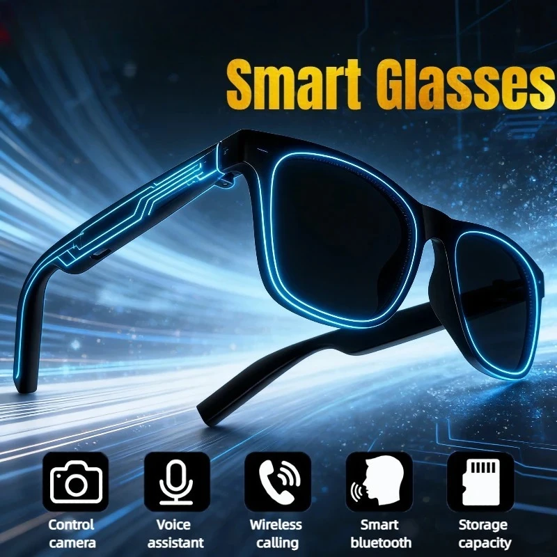 

D11Plus Adults Wireless Bluetooth Smart Glasses Voice Assistant Remote Control Touch Photo Camera Recording Translator