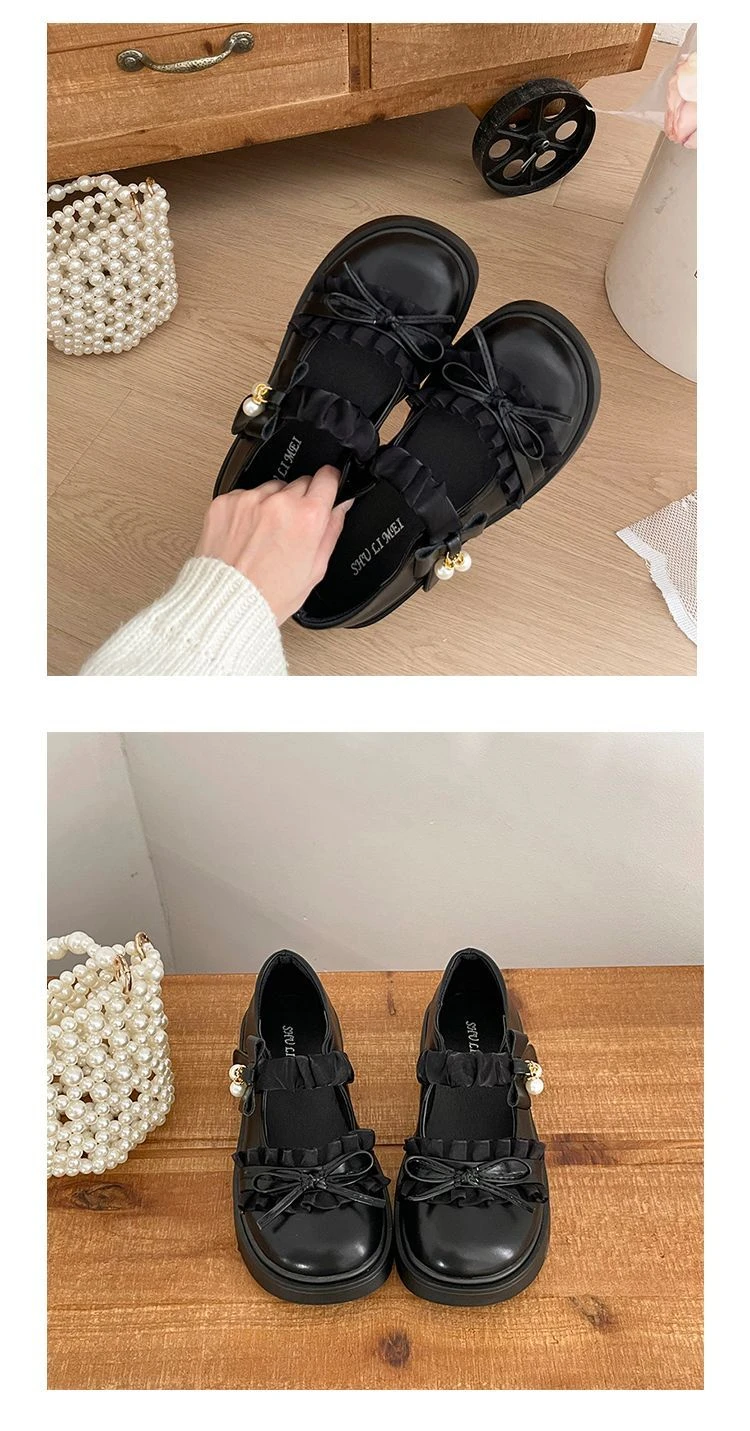 Neue Mary Janes Loafers mit klobigem Absatz, süße Schleifen-Schuhe für Damen, lässige Schuhe im Preppy College JK-Stil für Mädchen – Detail 21