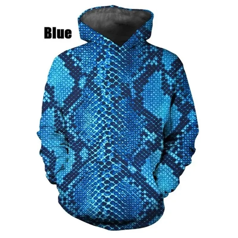 Men Hoodie 3D Printing Snake Skin Pattern Sweatshirts For Men Women Casual Plus Size Pullover Print Hoodies Streetwear Tops