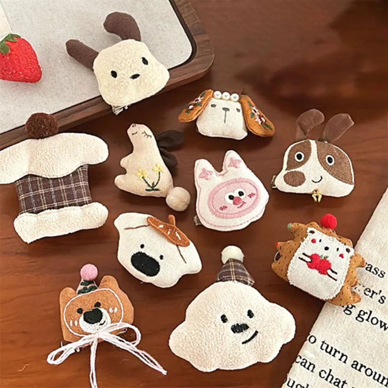 Kawaii Cartoon Bear Brooch For Clothes Badge Pins Cute Backpacks Girls Hair Clips Decoration Accessories Fabrics Jewelry Gifts